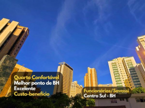 Quarto confortável, melhor área de Belo Horizonte